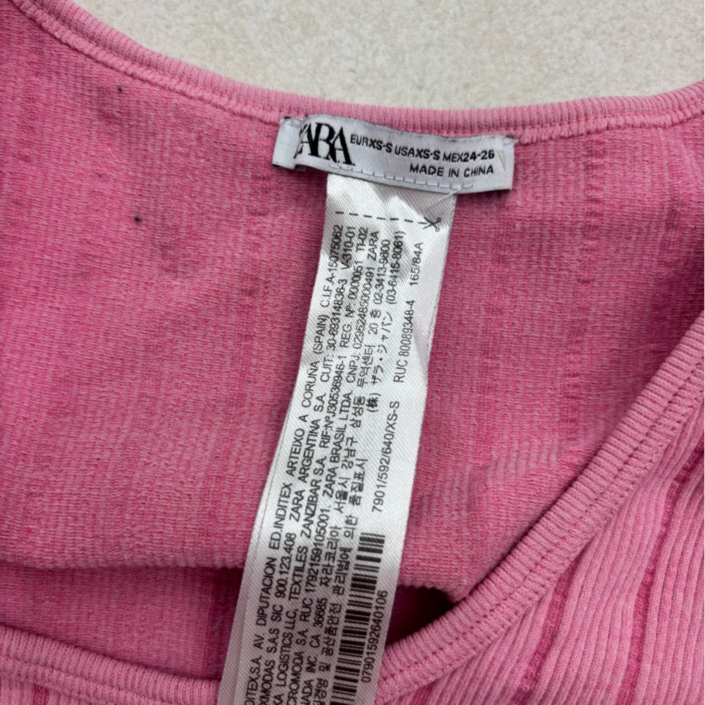 Zara Soft Pink Ribbed Top - Picture 3 of 3